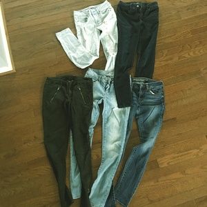 5 pairs american eagle skinny jeans size 2